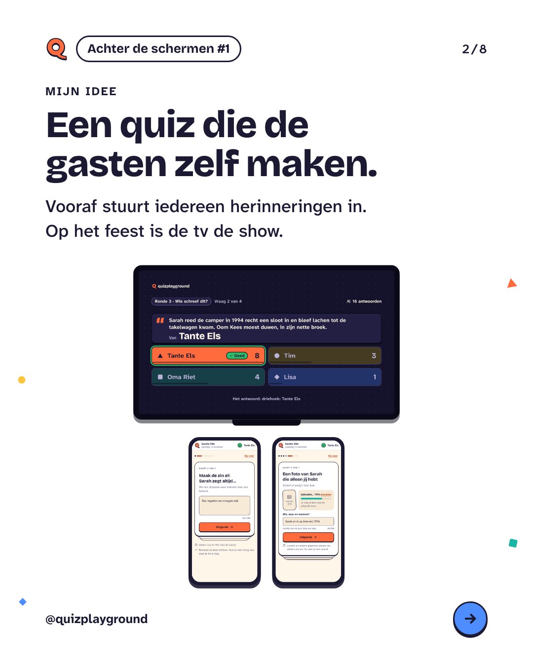 Een quiz die de gasten zelf maken
