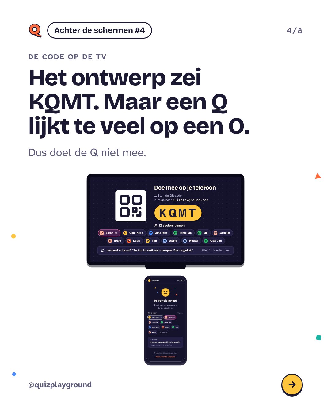 De tv met de code KQMT en de lobby